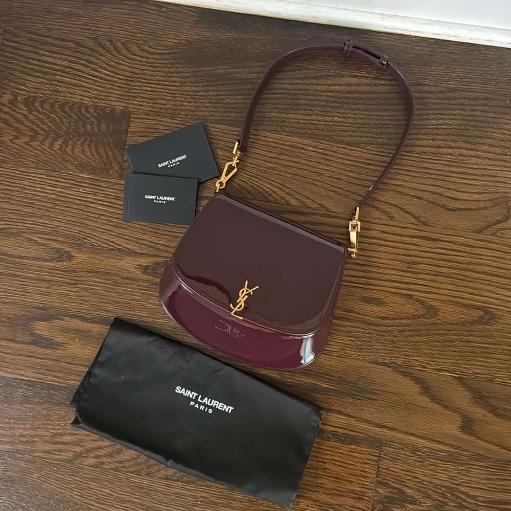 NWOT Saint Laurent Patent Leather mini Voltaire Top-shoulder Bag - Picture 10 of 16